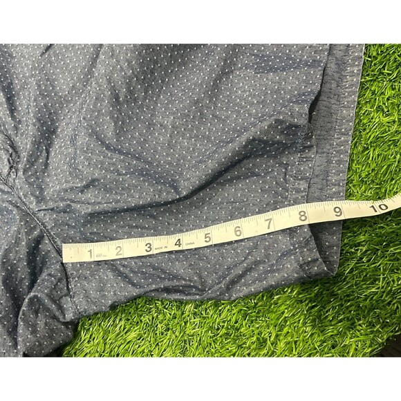 JOHNNIE-O Flat Front Chino Short Mens 44 Inseam 8" Chambray Geometric Blue - Picture 7 of 8